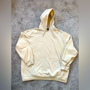 BOOHOO MAN Hoodie Sweatshirt OVERSIZED SKULL Cream Beige Size Medium Men’s $60